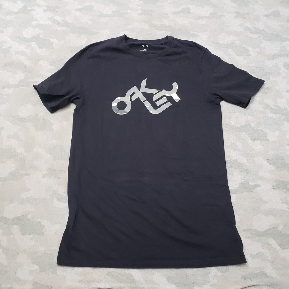 Oakley Shirt Mens Small Black Graphic Tee Short Sleeve Casual